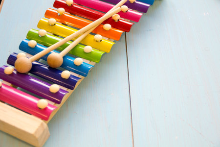 Musical instruments collection on white background. Top viewの写真素材