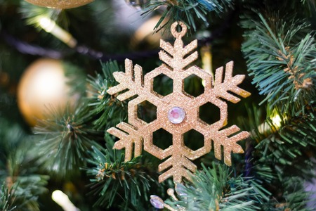 vintage Christmas decorations the Christmas tree preparing for Christmas and new yearの写真素材