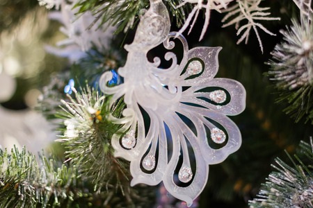 vintage Christmas decorations the Christmas tree preparing for Christmas and new yearの写真素材
