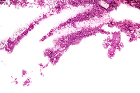 Eyeshadow Cosmetic Powder Scattered Copy Space. various set isolated on white background. The concept fashion and beauty industry. Abstract, place for text, the texture mineral makeupの写真素材