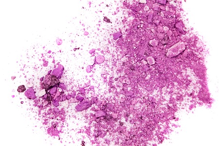 Eyeshadow Cosmetic Powder Scattered Copy Space. various set isolated on white background. The concept fashion and beauty industry. Abstract, place for text, the texture mineral makeupの写真素材