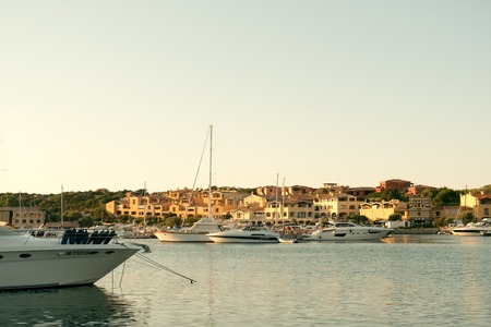 PORTO CERVO, SARDINIA ITALY - 07.07.2017 The Marina at Porto Cervo in Sardinia Mayのeditorial素材
