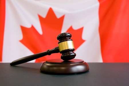 Gavel and Flag of Canadaの写真素材