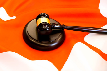 Gavel and Flag of Canadaの写真素材