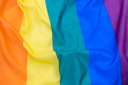 Fabric texture of the Gay flag backgroundの写真素材