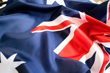Fabric texture flag of Australiaの写真素材