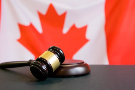 Gavel and Flag of Canadaの写真素材