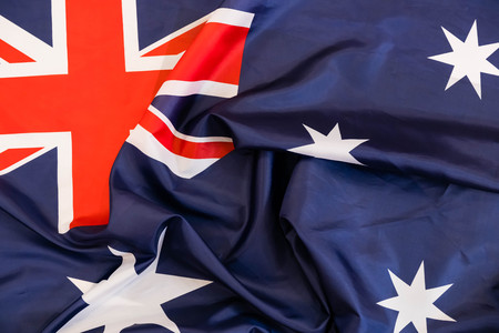 Fabric texture flag of Australiaの写真素材