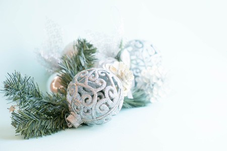 Christmas decoration on abstract background,vintage filter,soft focusの写真素材
