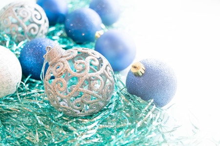 Christmas decoration on abstract background,vintage filter,soft focusの写真素材