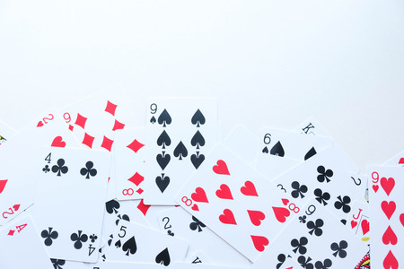 Lot of dusty old playing cards.の写真素材