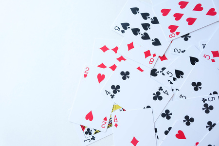 Lot of dusty old playing cards.の写真素材