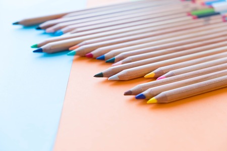 Color pencils old retro vintage style. drawing paper texture.の写真素材