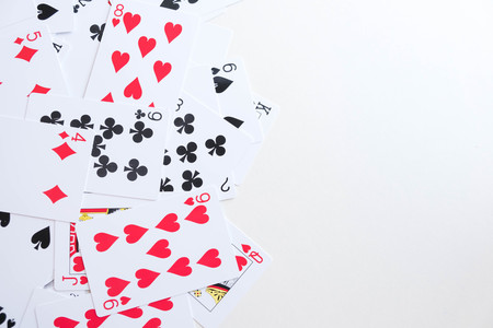 Lot of dusty old playing cards.の写真素材