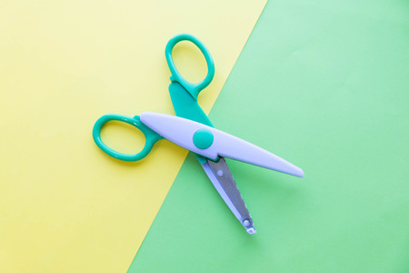 Scissors in pastel colors. Minimal style Photoの写真素材