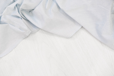 Kitchen blue color kitchen cloth border isolated.Food decoration.Textile domestic kitchen symbol.の写真素材