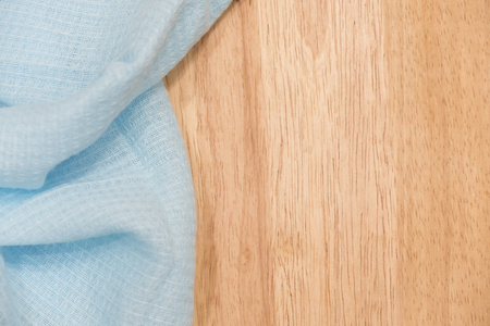 Kitchen blue color kitchen cloth border isolated.Food decoration.Textile domestic kitchen symbol.の写真素材