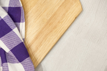 Kitchen blue color kitchen cloth border isolated.Food decoration.Textile domestic kitchen symbol.の写真素材