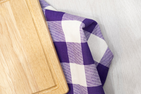 Kitchen blue color kitchen cloth border isolated.Food decoration.Textile domestic kitchen symbol.の写真素材