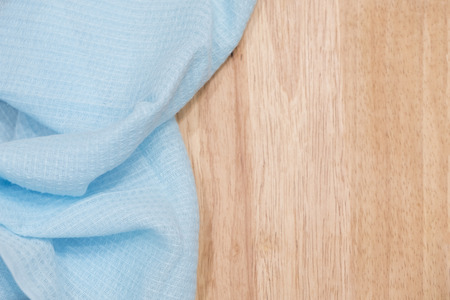 Kitchen blue color kitchen cloth border isolated.Food decoration.Textile domestic kitchen symbol.の写真素材