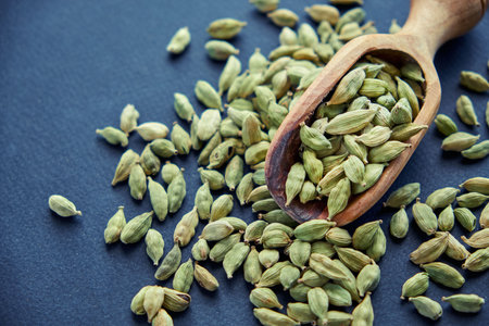 Super food cardamom health food selection in spoon