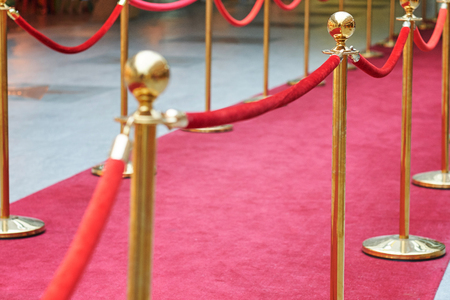 Way to success on the red carpet (Barrier rope)の写真素材