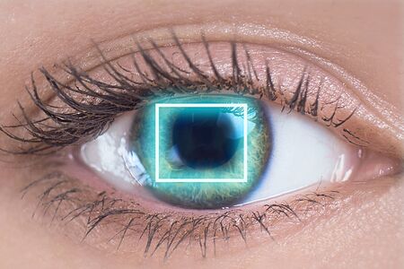 Concept of eyesight verification, diagnosis, disease and clinical treatment. medicine, eyesight control, laser correction, people.の写真素材