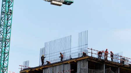 Moscow, Russia - April 10, 2020:construction site, a new housing development. editorialのeditorial素材