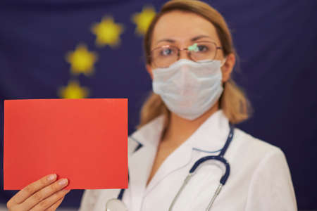 Doctor gesture up confidence Let the patient for outbreak COVID-19. medical in laboratory for Prevention of pandemic in Wuhan China. scientist in biological protective Epidemic virus outbreak conceptの写真素材