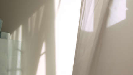 Morning sun lighting the room, shadow background overlaysの写真素材