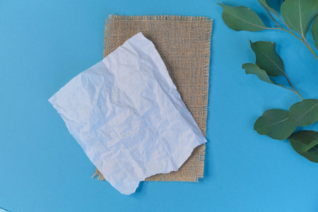 greeting card mockup. different paper textures with torn and smooth edges. place for text. flat lay...