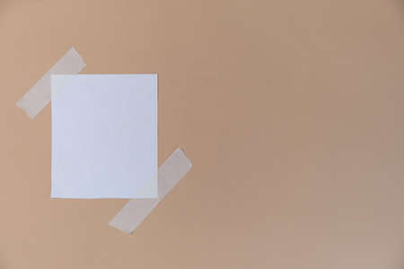 greeting card mockup. different paper textures with torn and smooth edges on a beige background. . place for text.の写真素材