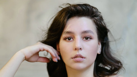 Woman portrait natural beautiful casual beautiful peopleの写真素材