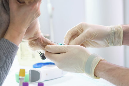 Veterinary Blood test. Animal clinic. Pet check up and vaccination. Health care.