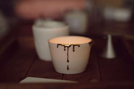 lights candles. Mental health, self care, No stress, healthy habit, mindfulness lifestyle, anxiety relief concept.の写真素材
