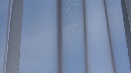 translucent white curtains develop, defocus soft background. abstract background.の写真素材