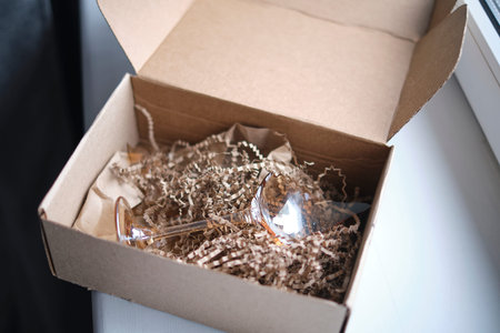 delivery box from a store and discovers a broken glass. An improperly packed item crashed on...