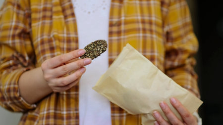 dried seaweed, kelp chips, healthy snacks. Vegetable and Seaweed Chips. video stock footageの写真素材