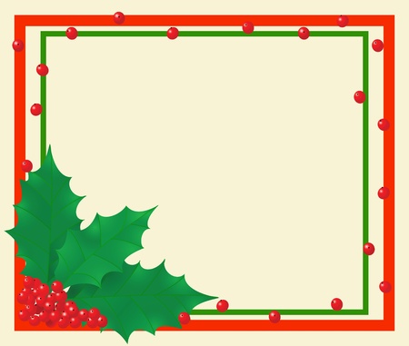 The background with leafs and berries of holly  のイラスト素材
