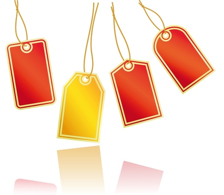 The set of a red and gold labels. Vector illustrationのイラスト素材