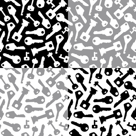The four seamless of a silhouettes keysのイラスト素材