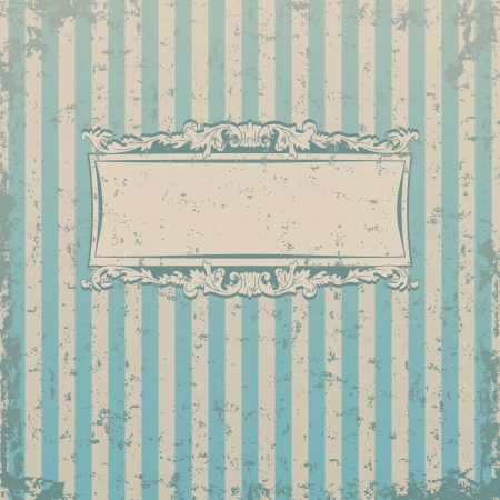 Striped retro background with floral decor and place for you textのイラスト素材
