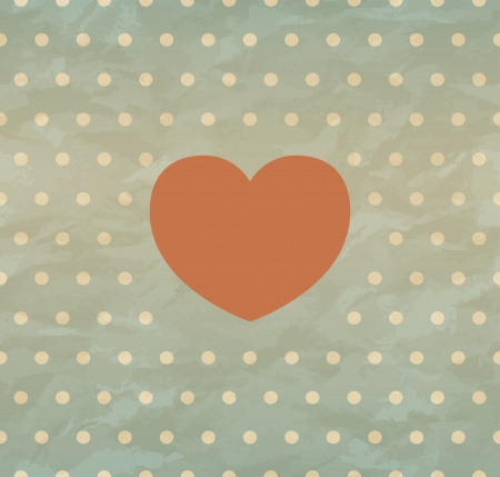 Crumpled paper with heart in retro style のイラスト素材