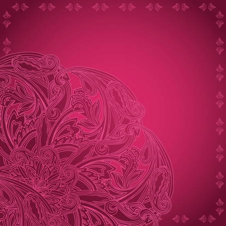 Bright pink card with corner ornamental patternのイラスト素材