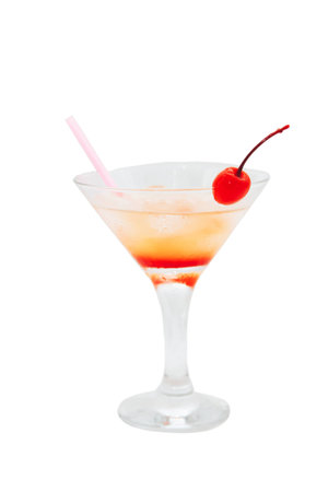 a refreshing cocktail on a white backgroundの写真素材