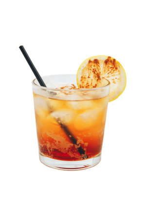 Refreshing cocktail on a white backgroundの写真素材