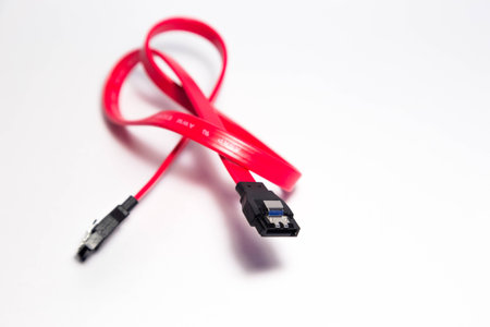 Ata wire on the computerの写真素材