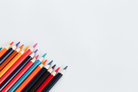 Colored pencils on a white backgroundのeditorial素材