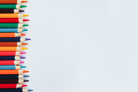 Colored pencils on a white backgroundのeditorial素材