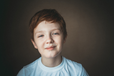 Smiling red-haired boyのeditorial素材